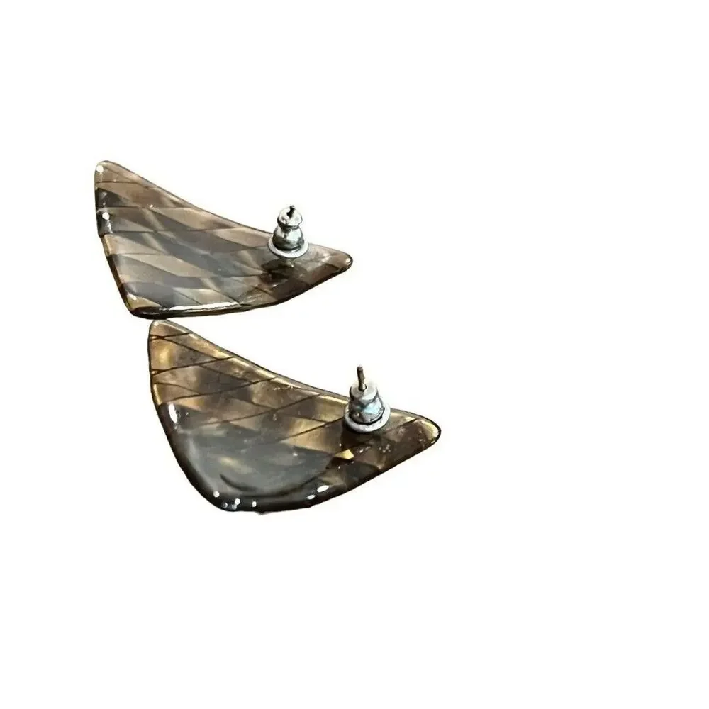 Acrylic Geometric Triangle Earrings Vintage 80's